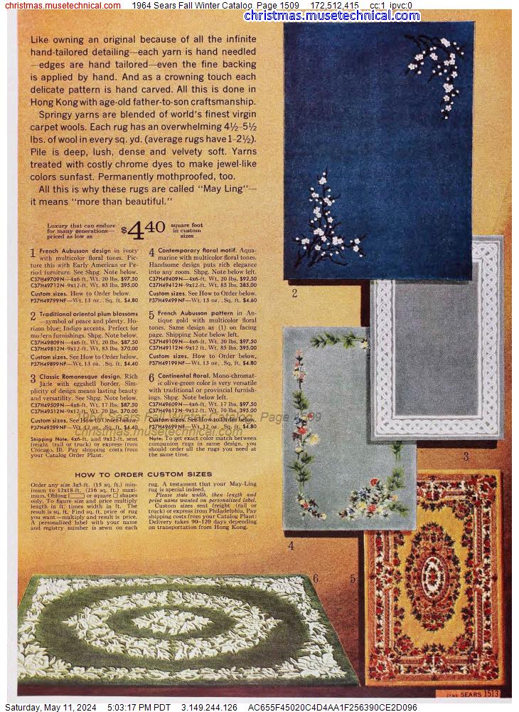 1964 Sears Fall Winter Catalog, Page 1509