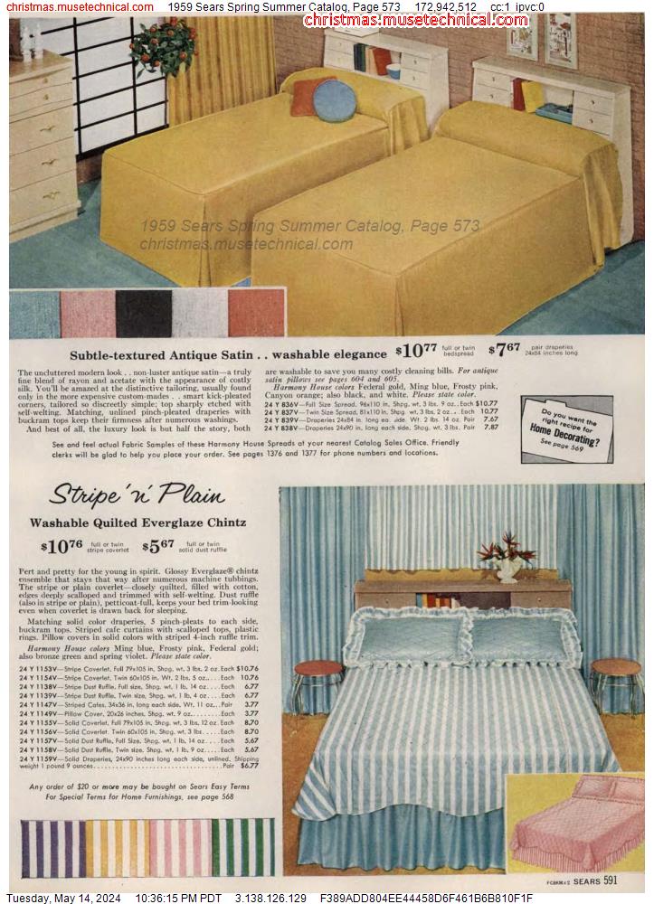 1959 Sears Spring Summer Catalog, Page 573