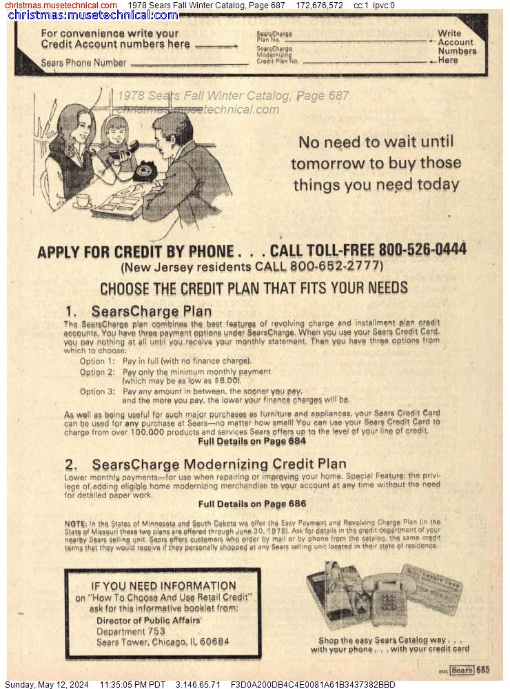 1978 Sears Fall Winter Catalog, Page 687
