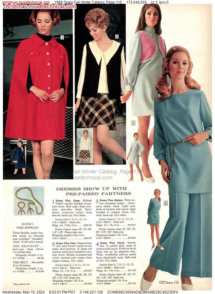 1969 Sears Fall Winter Catalog, Page 115