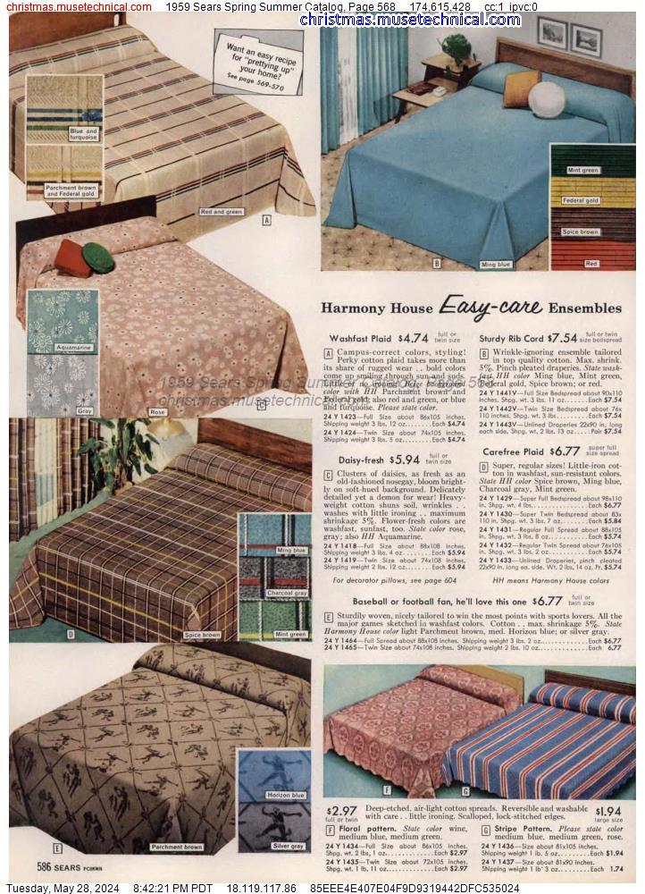 1959 Sears Spring Summer Catalog, Page 568