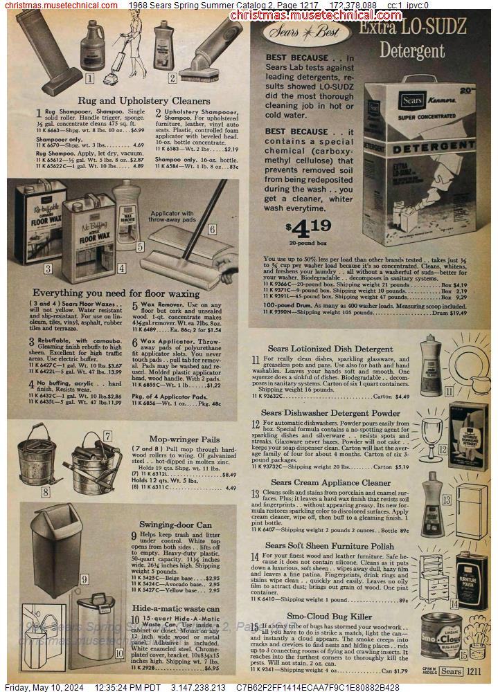 1968 Sears Spring Summer Catalog 2, Page 1217