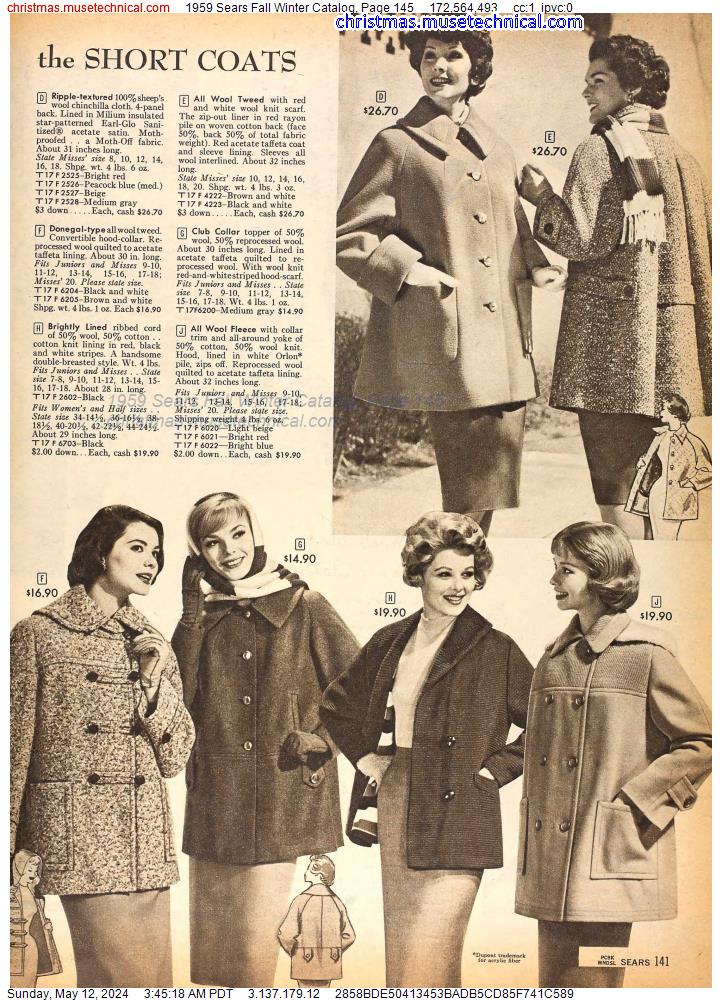 1959 Sears Fall Winter Catalog, Page 145