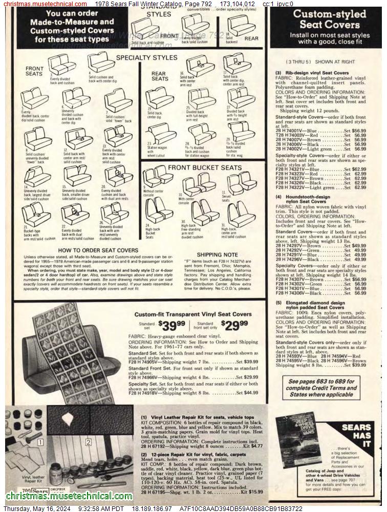 1978 Sears Fall Winter Catalog, Page 792