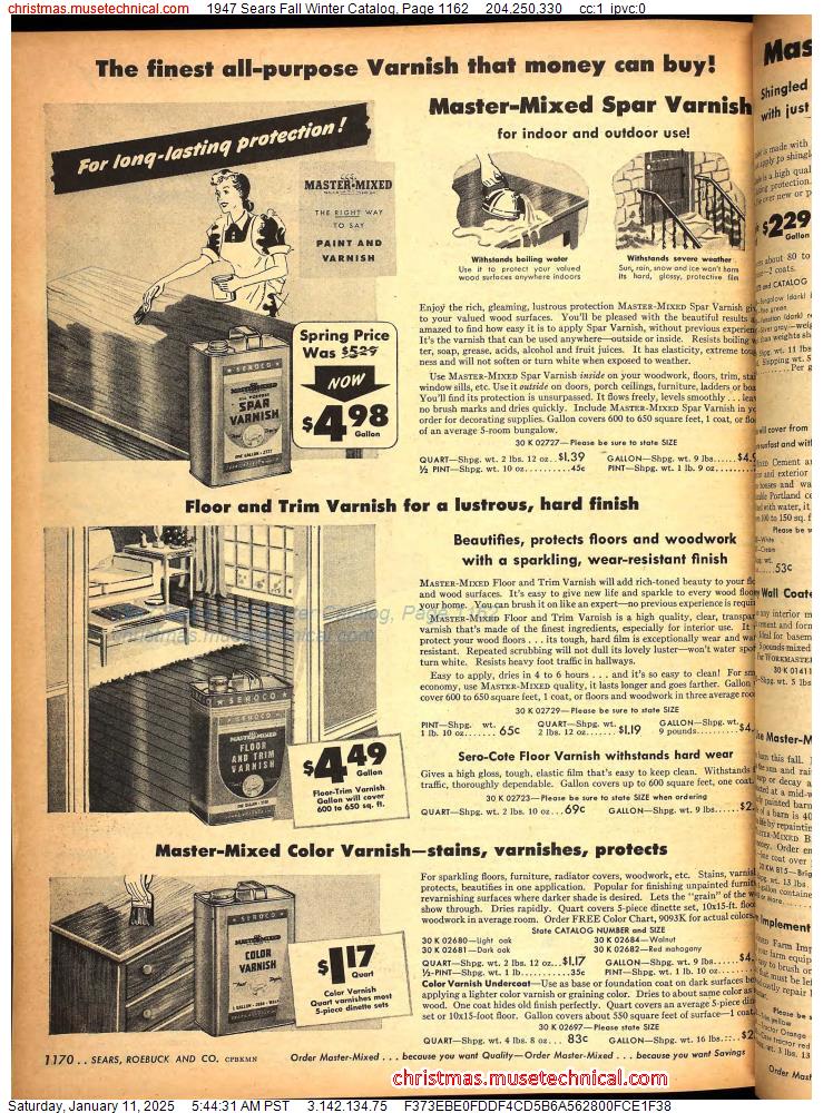 1947 Sears Fall Winter Catalog, Page 1162