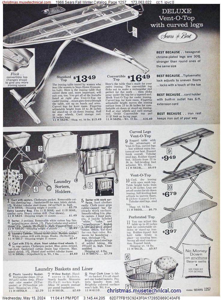 1966 Sears Fall Winter Catalog, Page 1257
