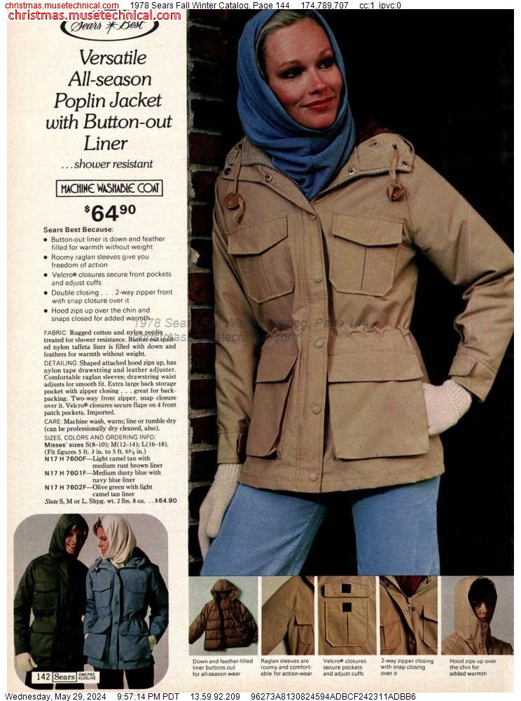 1978 Sears Fall Winter Catalog, Page 144