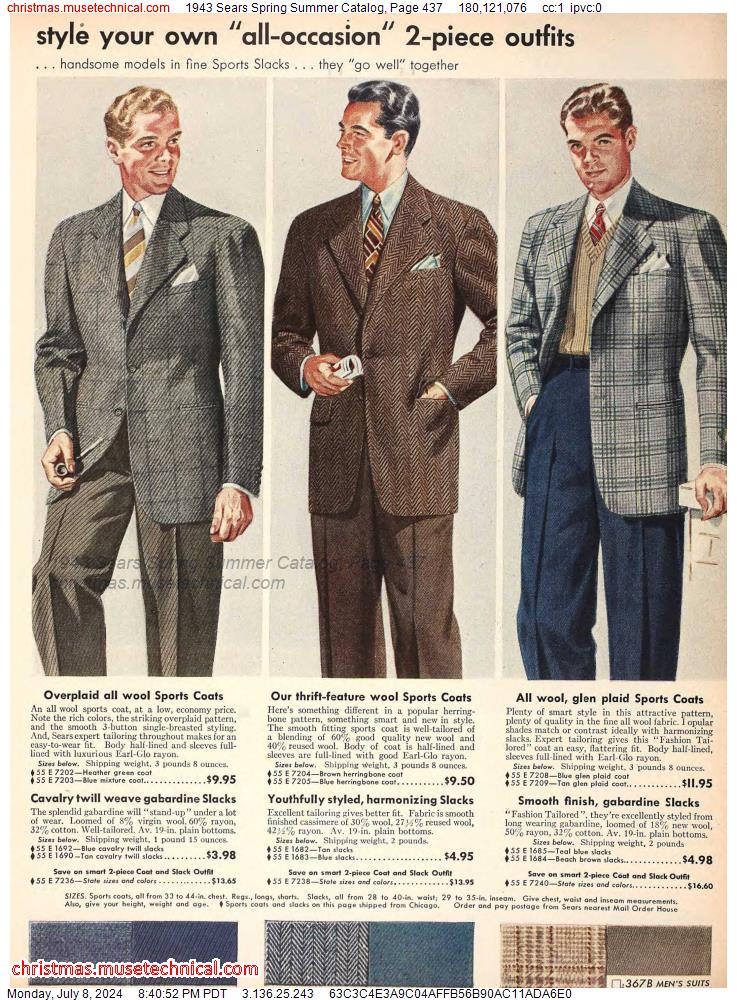 1943 Sears Spring Summer Catalog, Page 437