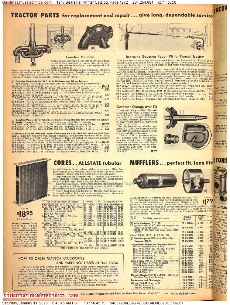 1947 Sears Fall Winter Catalog, Page 1272