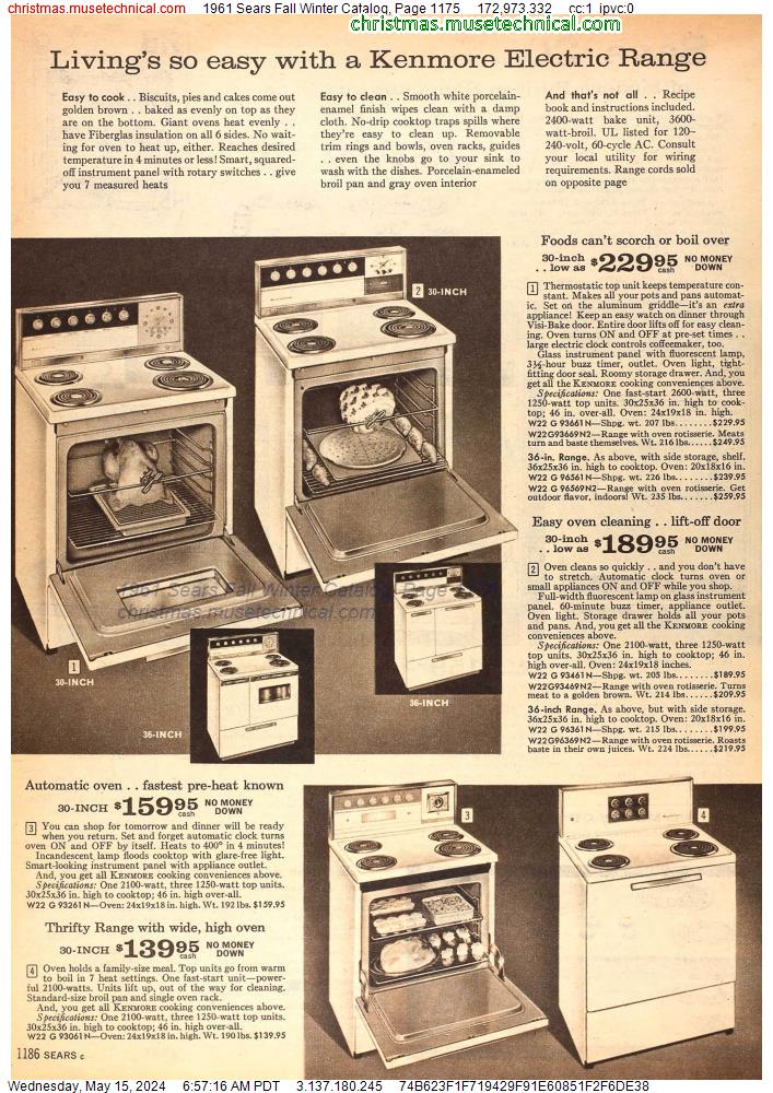 1961 Sears Fall Winter Catalog, Page 1175