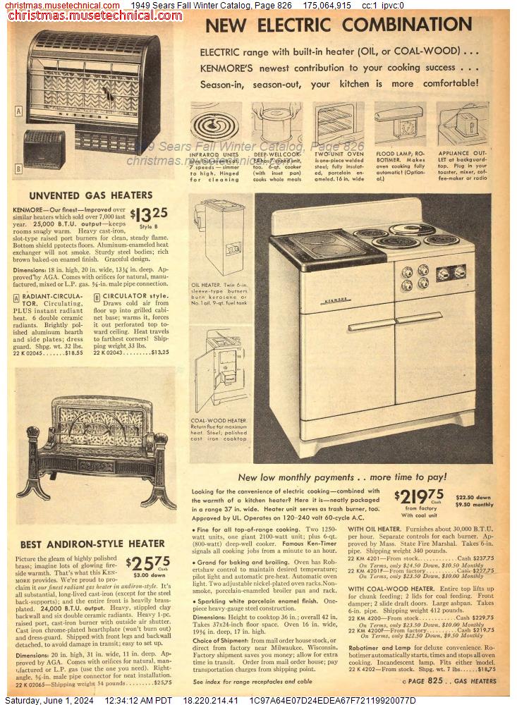1949 Sears Fall Winter Catalog, Page 826