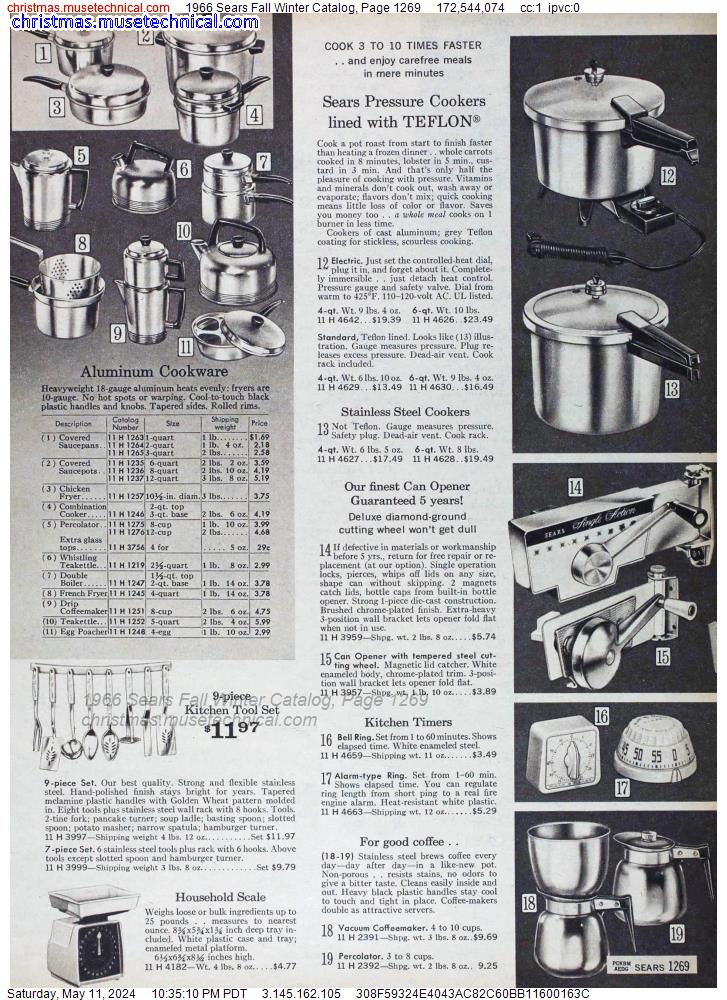 1966 Sears Fall Winter Catalog, Page 1269