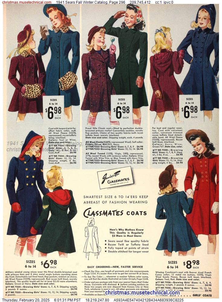 1941 Sears Fall Winter Catalog, Page 296