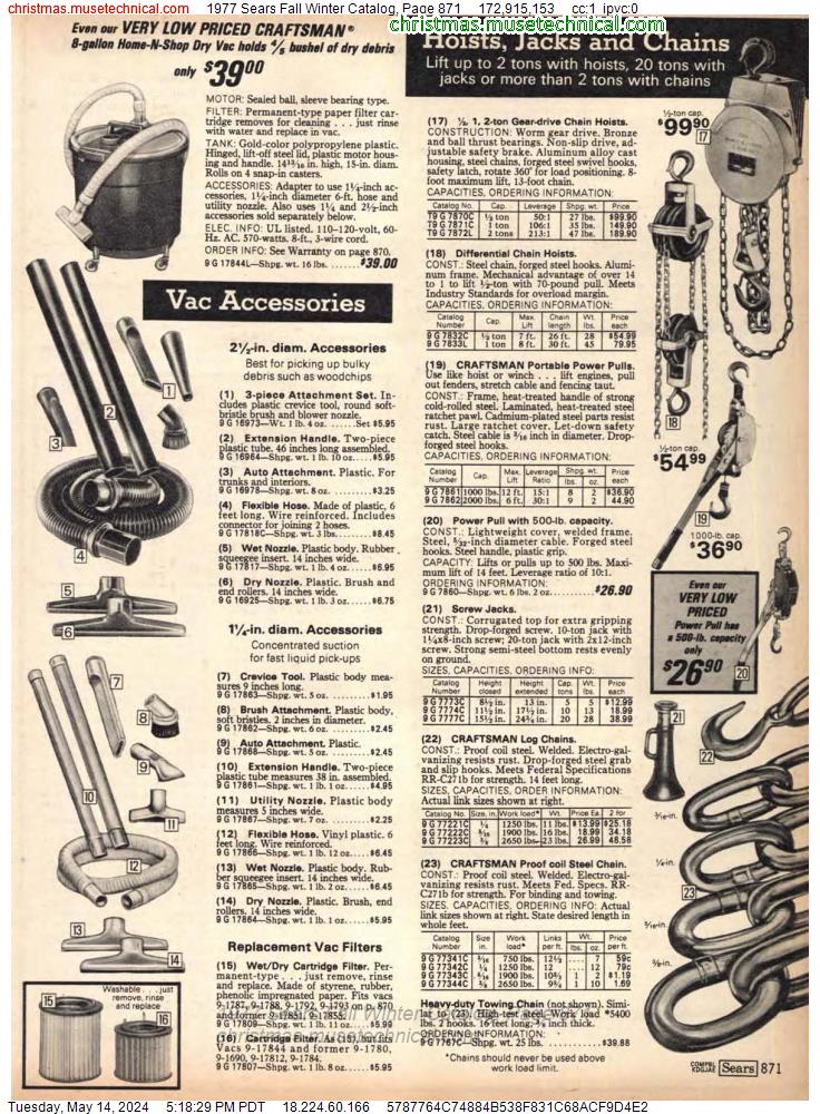 1977 Sears Fall Winter Catalog, Page 871