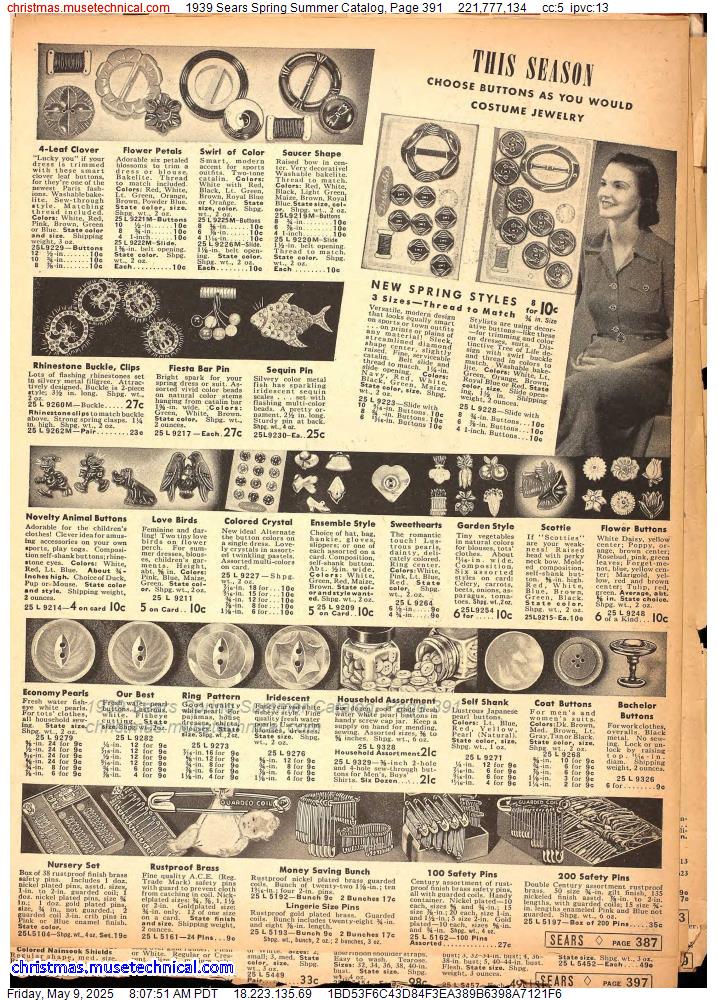1939 Sears Spring Summer Catalog, Page 391