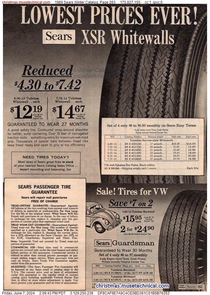1969 Sears Winter Catalog, Page 263