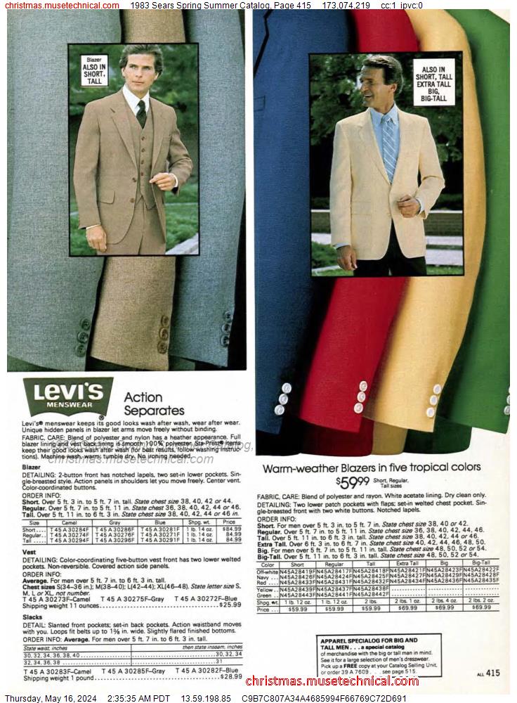 1983 Sears Spring Summer Catalog, Page 415