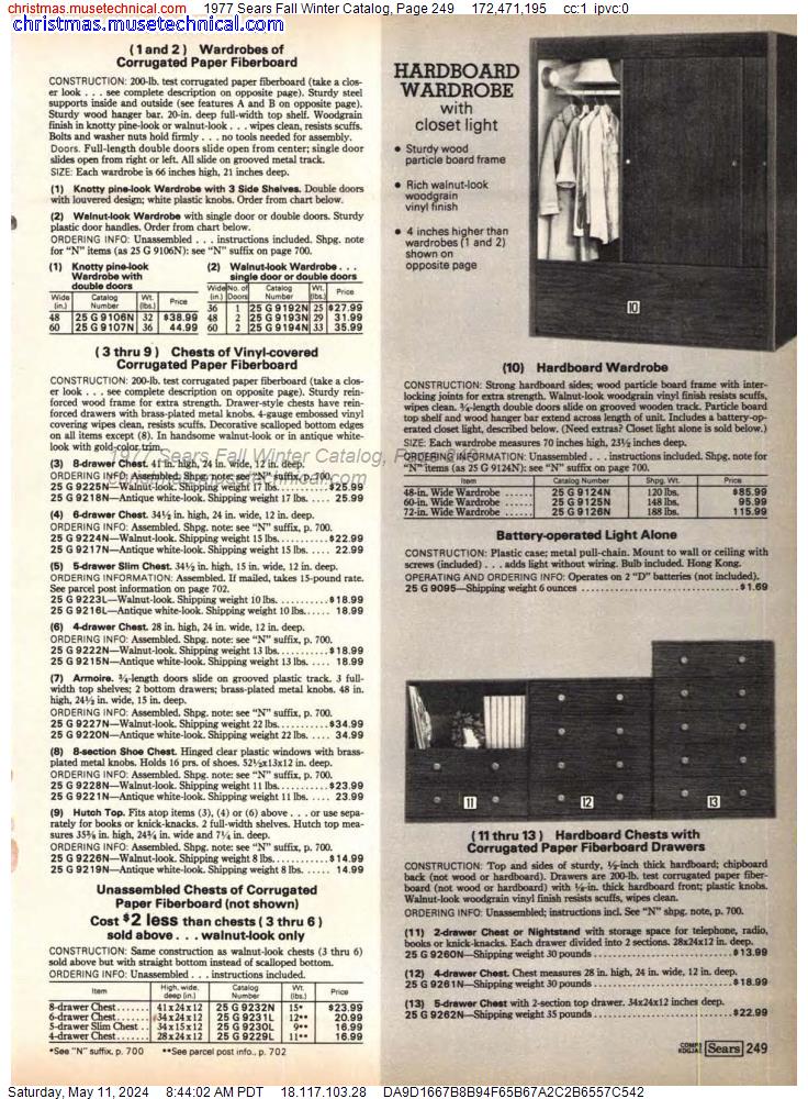 1977 Sears Fall Winter Catalog, Page 249