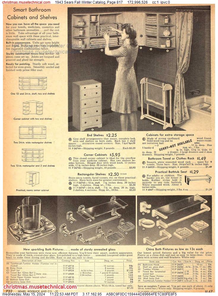 1943 Sears Fall Winter Catalog, Page 817