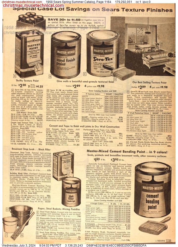 1958 Sears Spring Summer Catalog, Page 1164