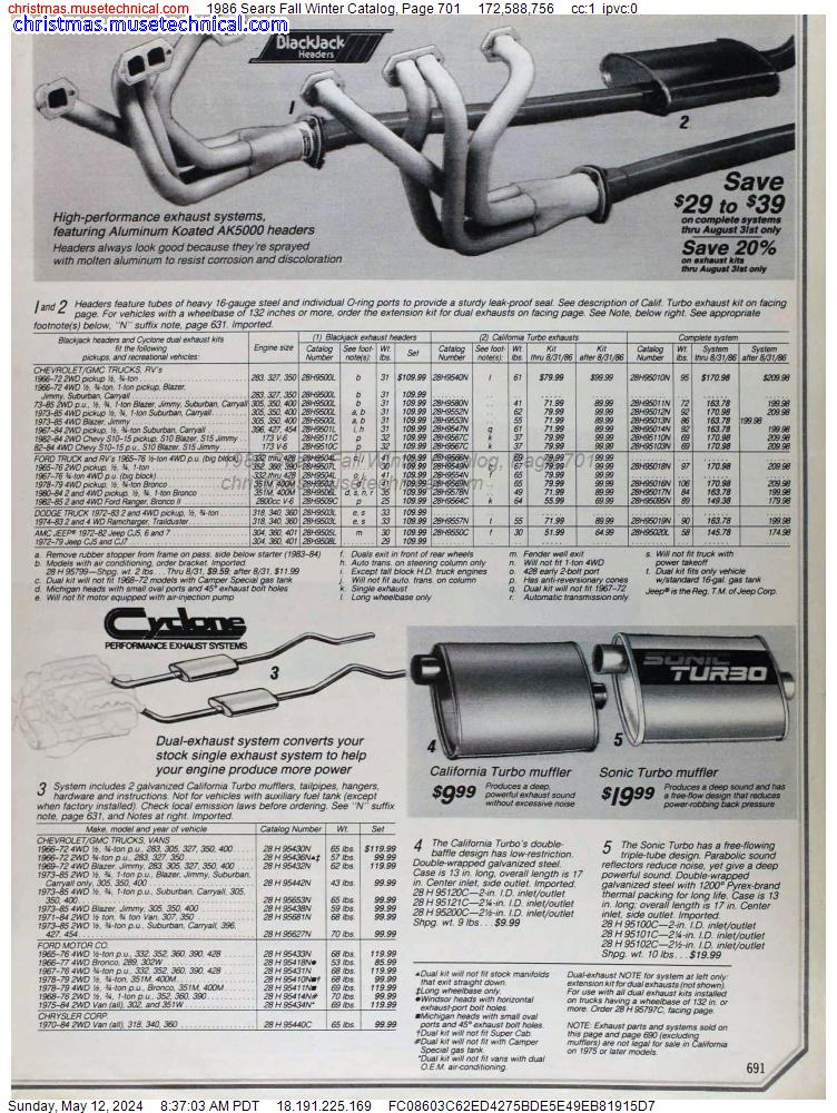 1986 Sears Fall Winter Catalog, Page 701