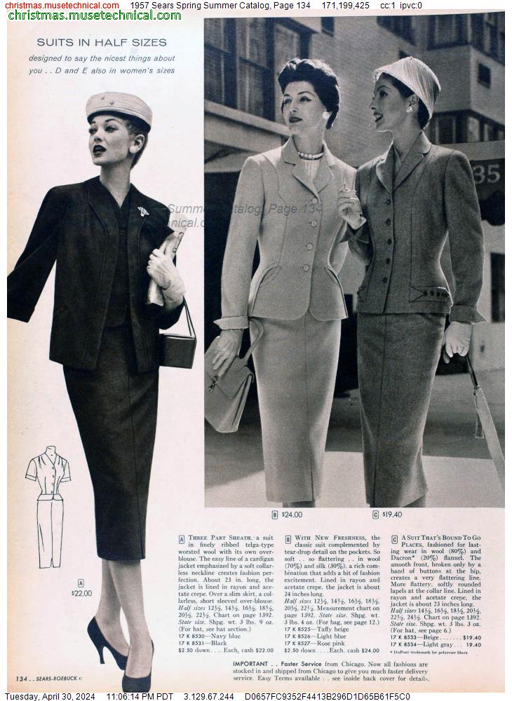 1957 Sears Spring Summer Catalog, Page 134