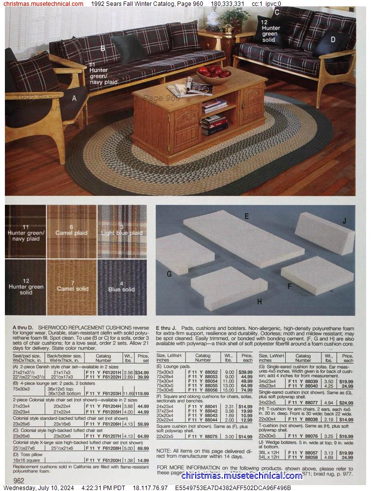 1992 Sears Fall Winter Catalog, Page 960