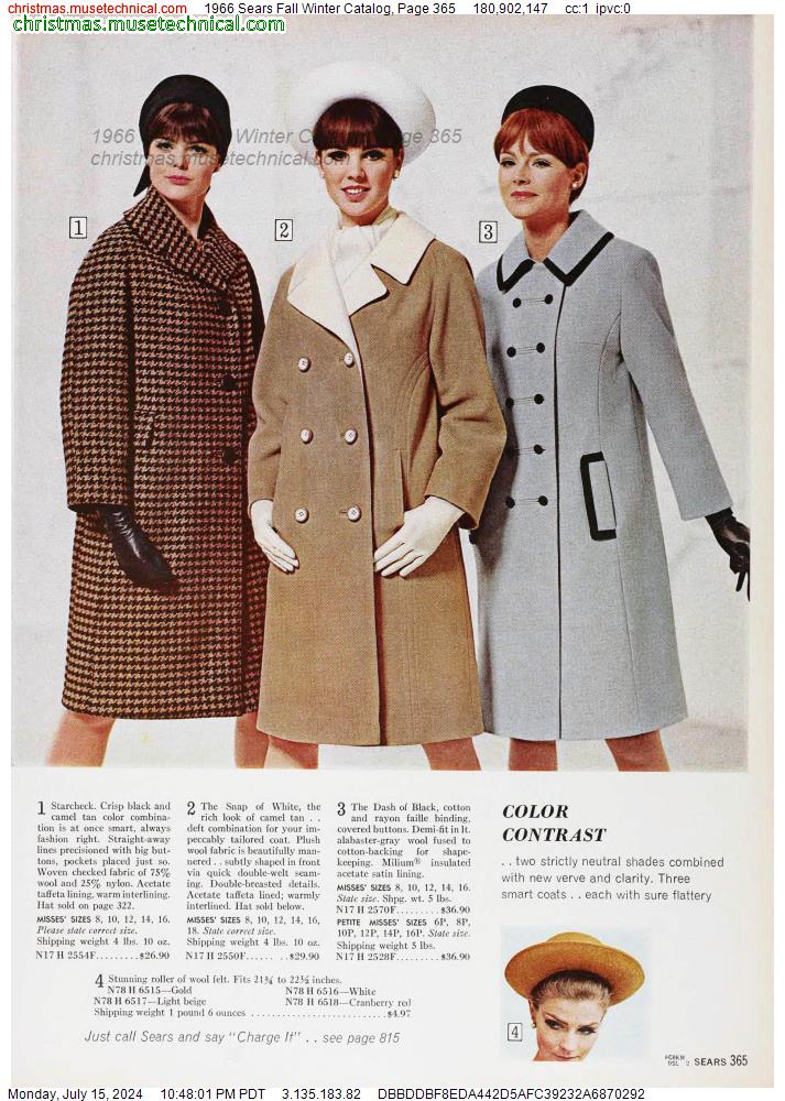 1966 Sears Fall Winter Catalog, Page 365