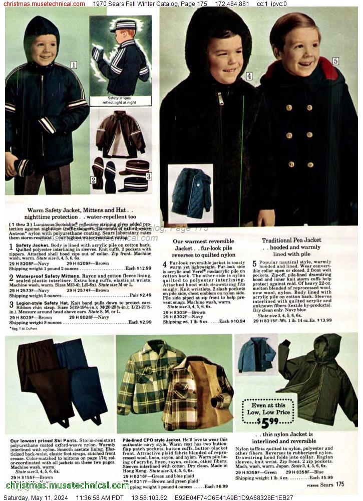 1970 Sears Fall Winter Catalog, Page 175