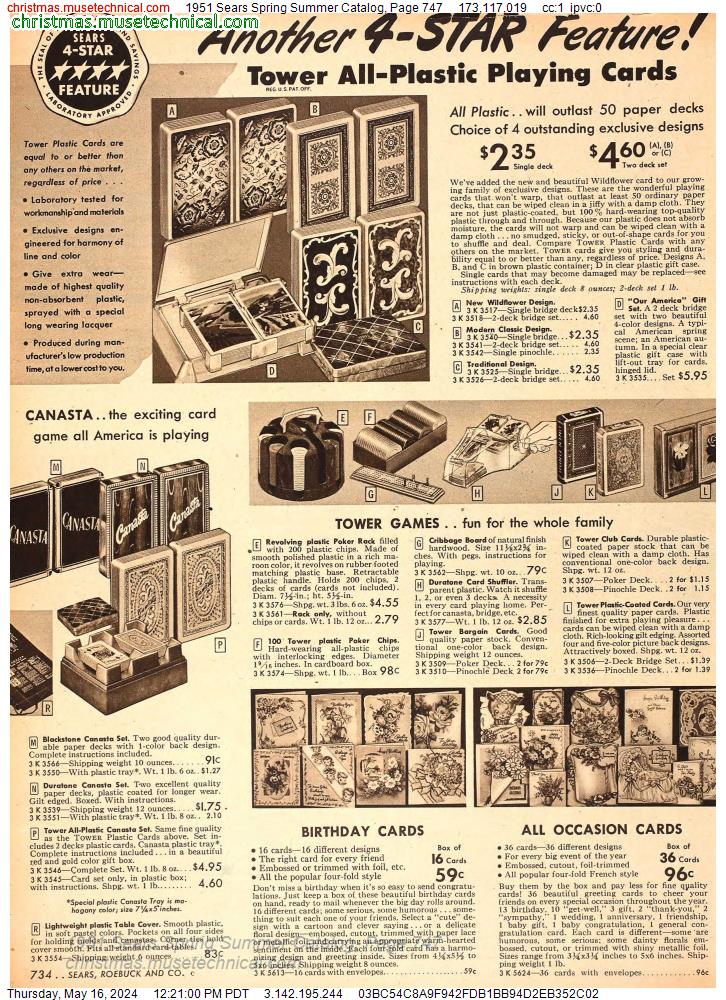 1951 Sears Spring Summer Catalog, Page 747