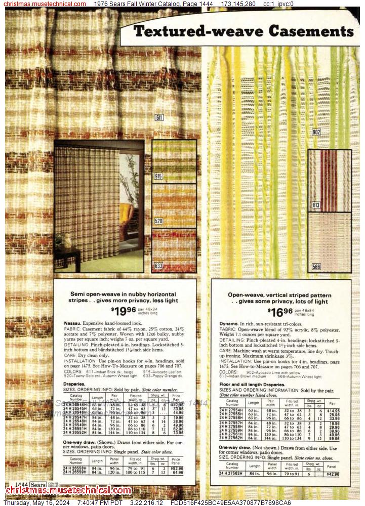 1976 Sears Fall Winter Catalog, Page 1444