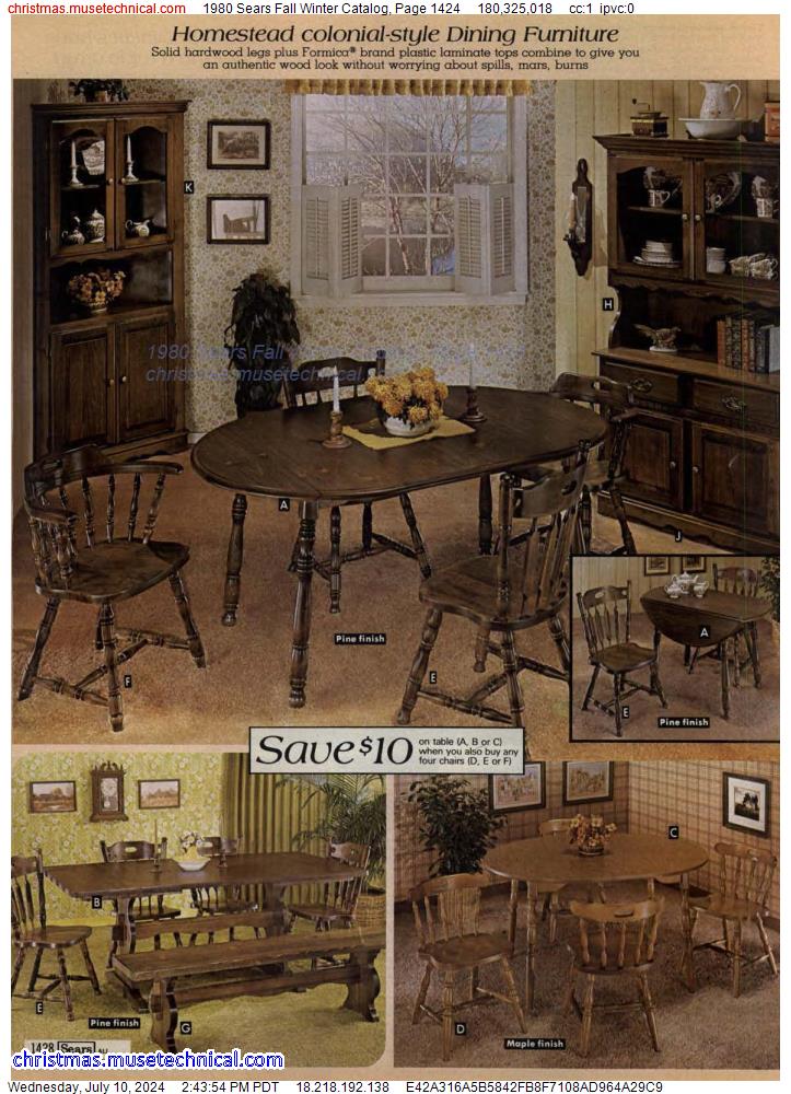 1980 Sears Fall Winter Catalog, Page 1424