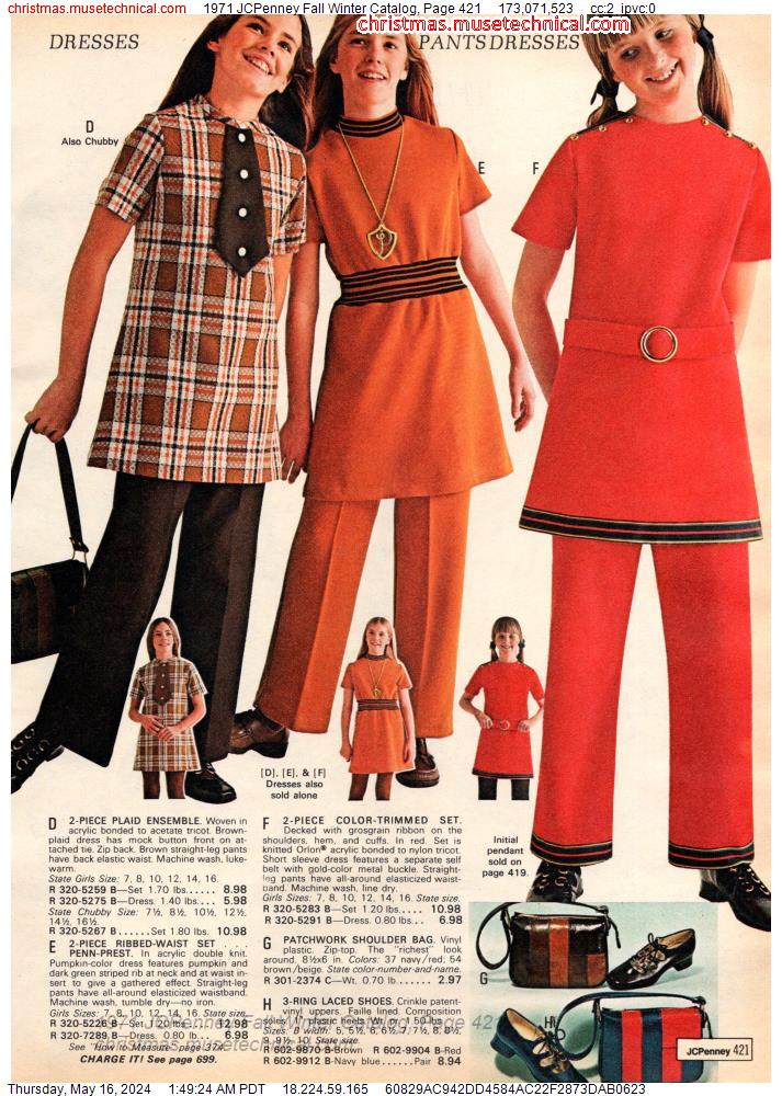 1971 JCPenney Fall Winter Catalog, Page 421