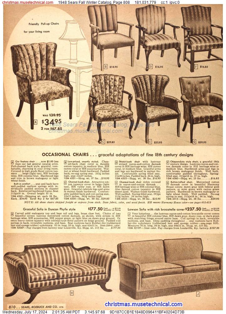 1948 Sears Fall Winter Catalog, Page 808