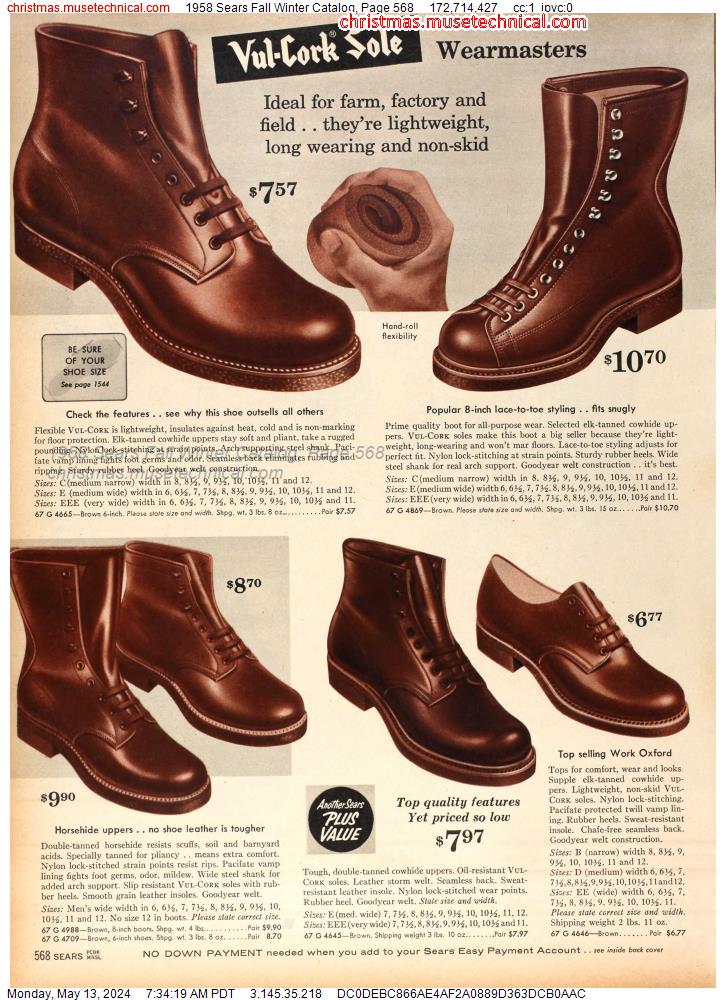 1958 Sears Fall Winter Catalog, Page 568