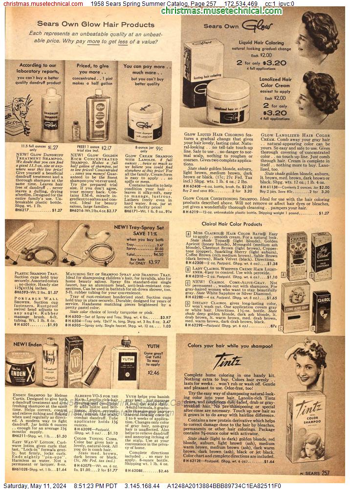 1958 Sears Spring Summer Catalog, Page 257