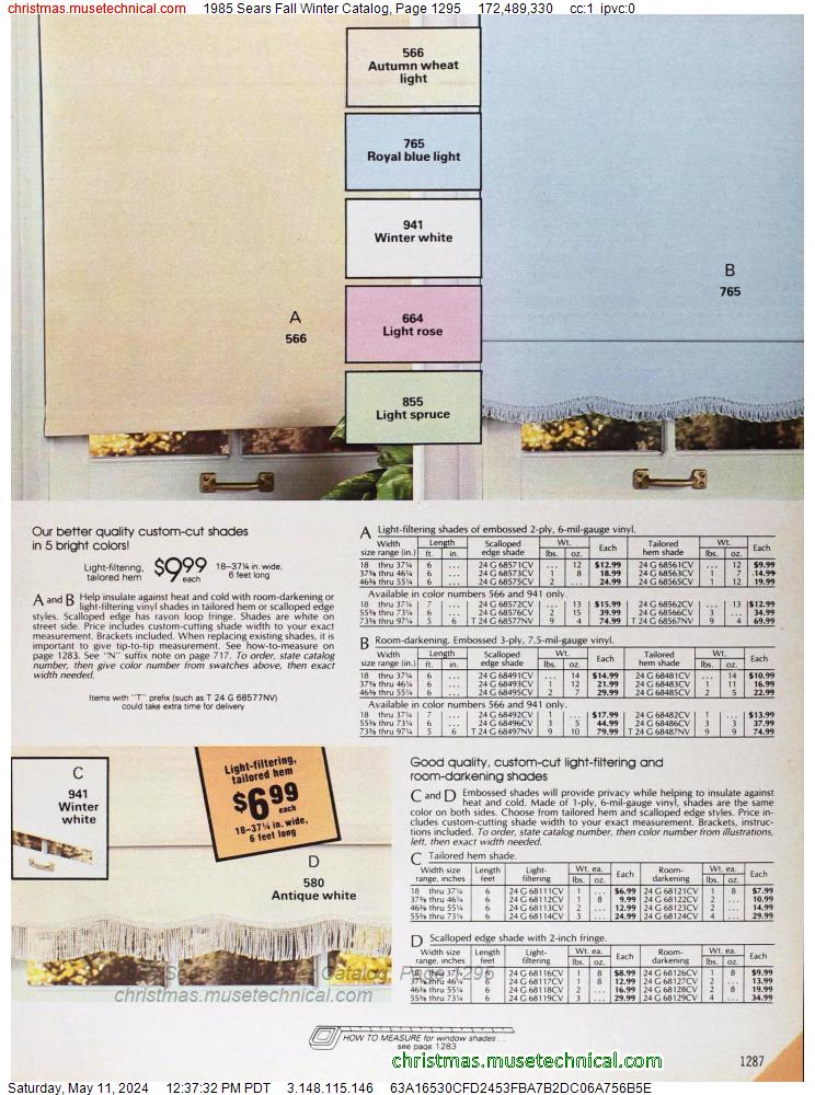 1985 Sears Fall Winter Catalog, Page 1295