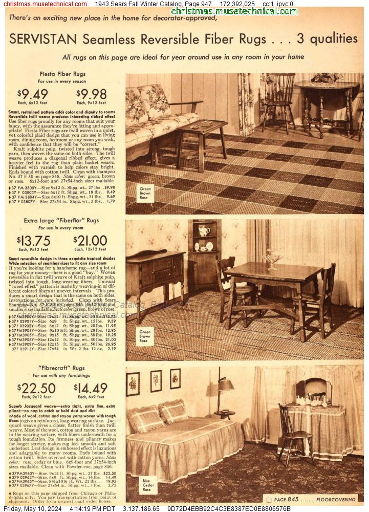 1943 Sears Fall Winter Catalog, Page 947
