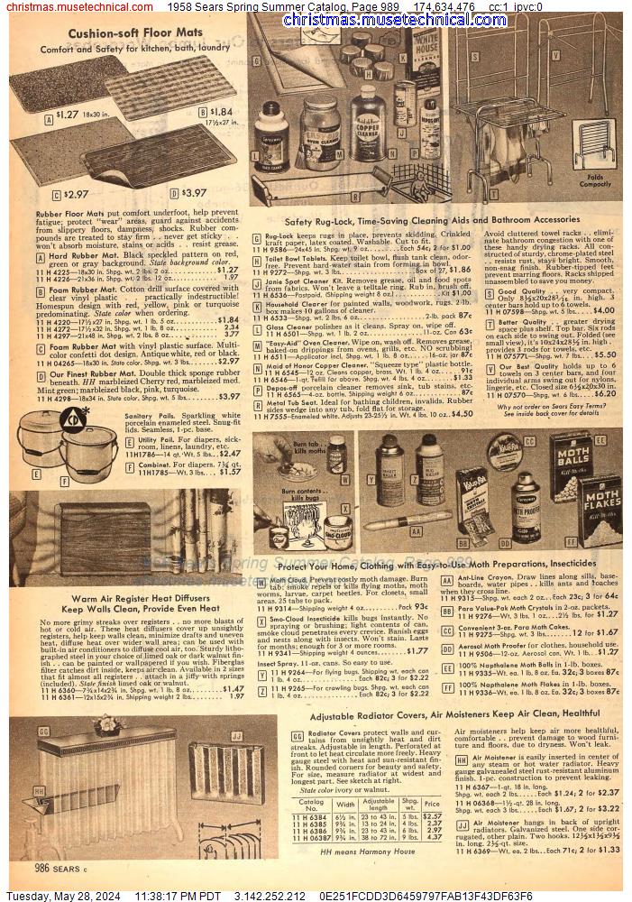 1958 Sears Spring Summer Catalog, Page 989