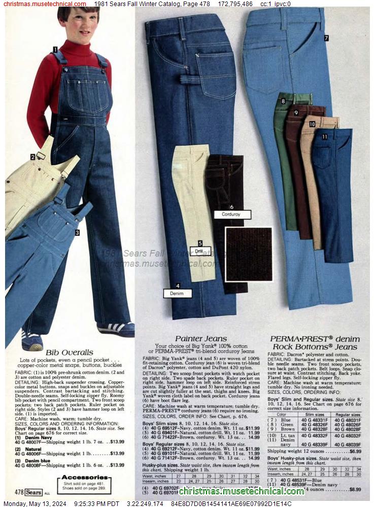 1981 Sears Fall Winter Catalog, Page 478