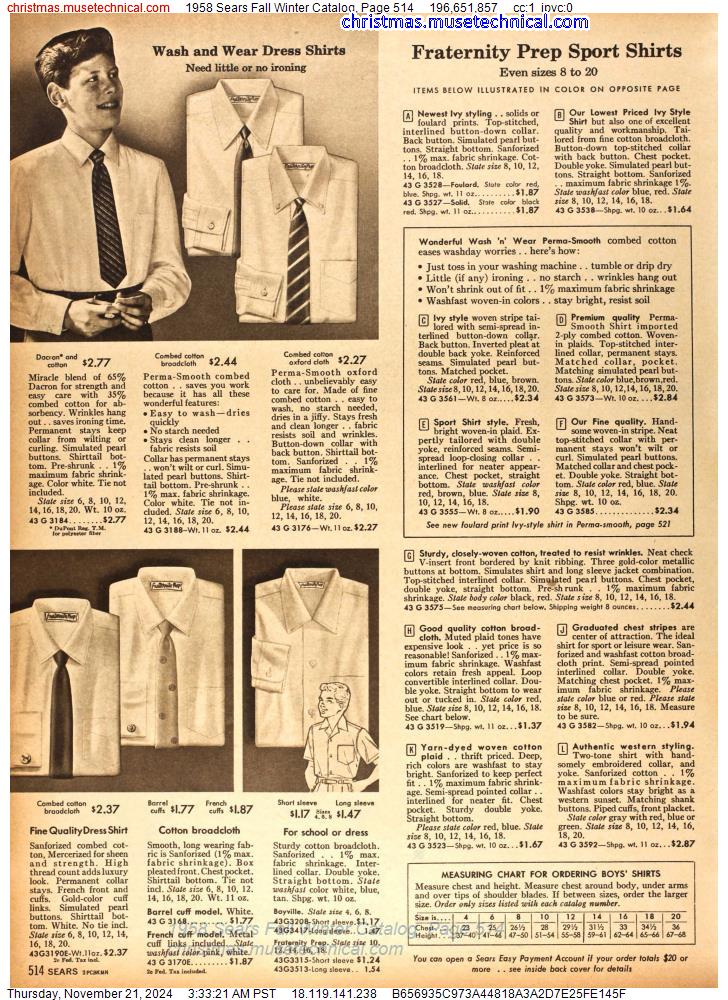 1958 Sears Fall Winter Catalog, Page 514