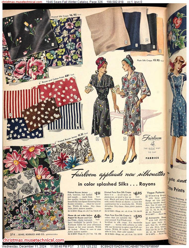 1946 Sears Fall Winter Catalog, Page 326