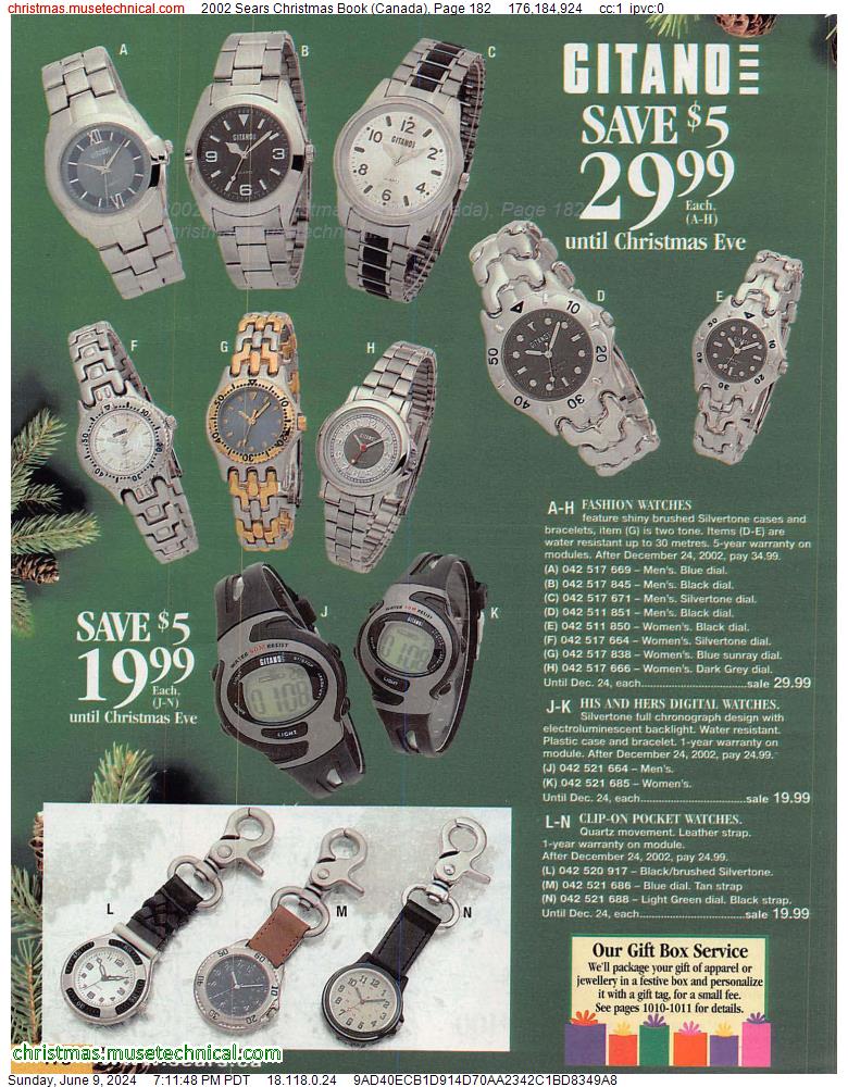 2002 Sears Christmas Book (Canada), Page 182