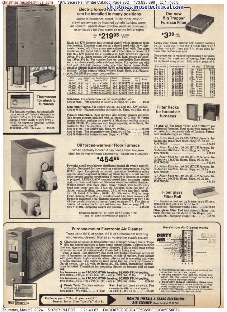 1975 Sears Fall Winter Catalog, Page 962