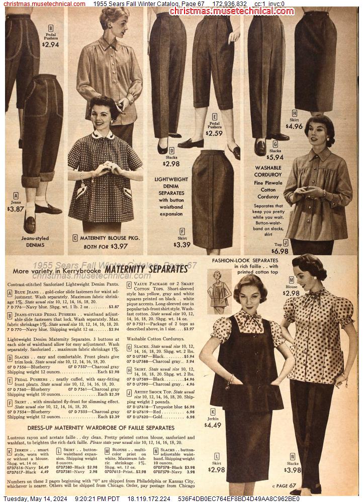 1955 Sears Fall Winter Catalog, Page 67