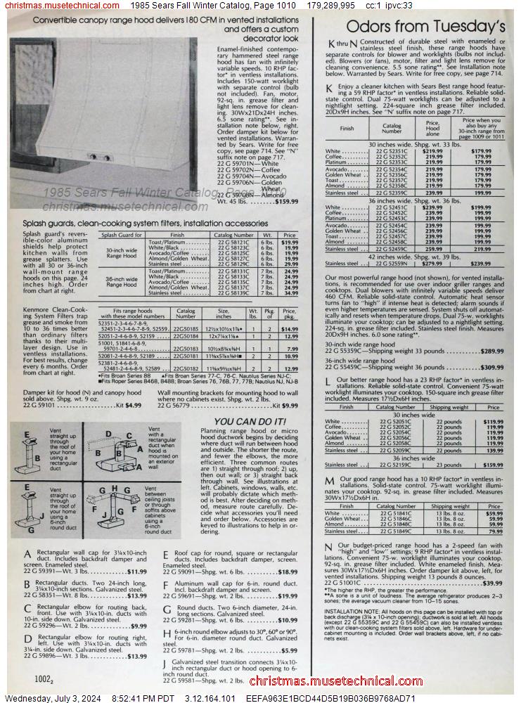 1985 Sears Fall Winter Catalog, Page 1010