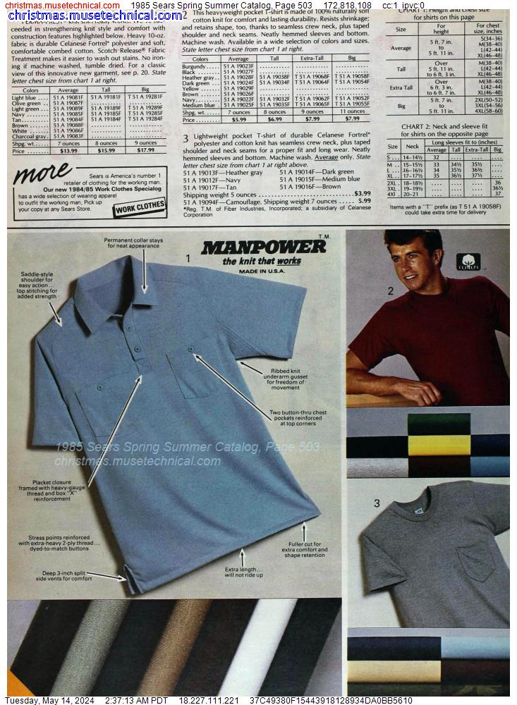 1985 Sears Spring Summer Catalog, Page 503