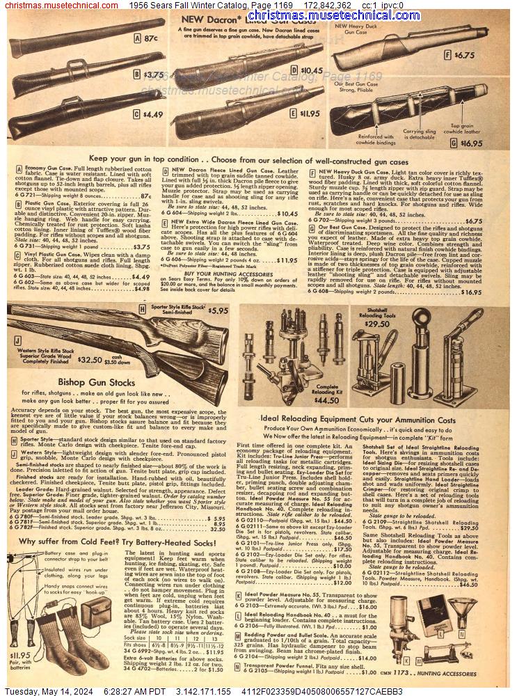 1956 Sears Fall Winter Catalog, Page 1169