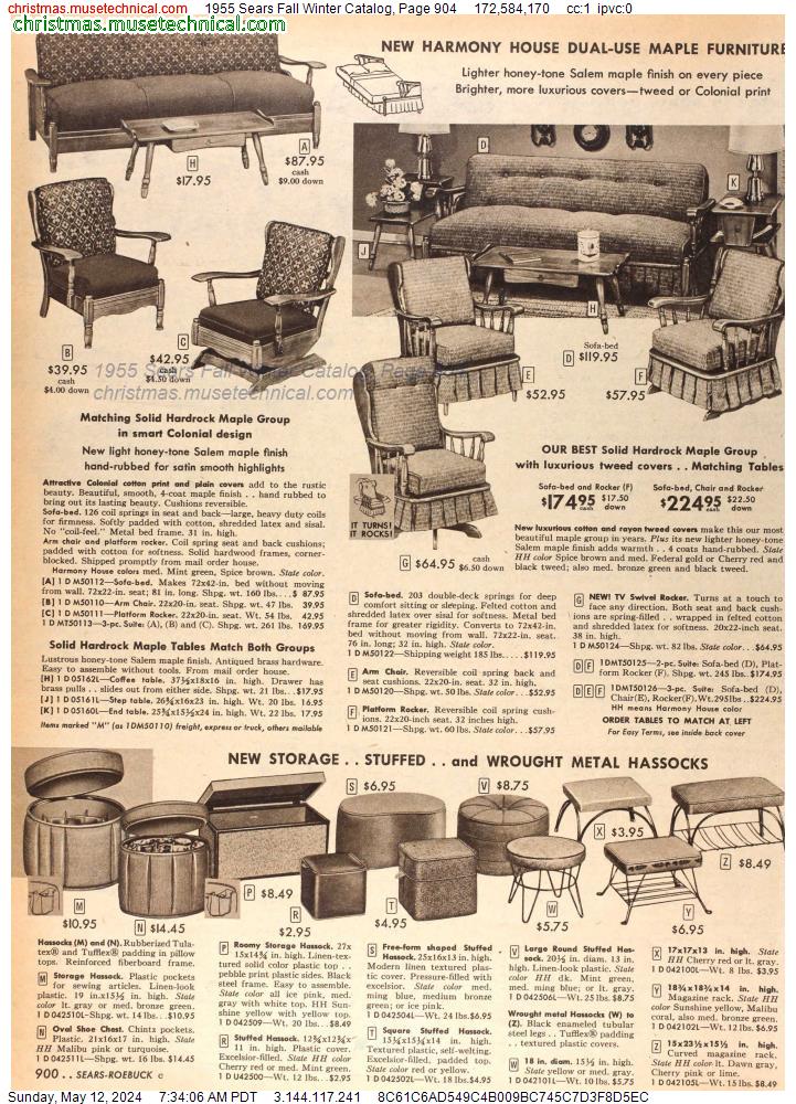 1955 Sears Fall Winter Catalog, Page 904