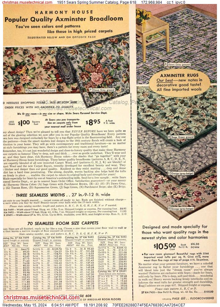 1951 Sears Spring Summer Catalog, Page 618